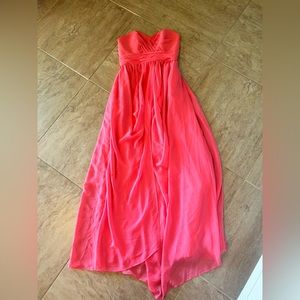 Alfred Angelo Coral Strapless Floor Length Bridesmaid Dress Size 4